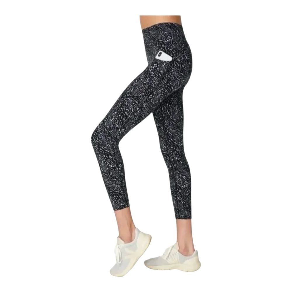 Sweaty Betty Power 7/8 Black‎ Blue Celestial Dot Print Workout Leggings Size XS